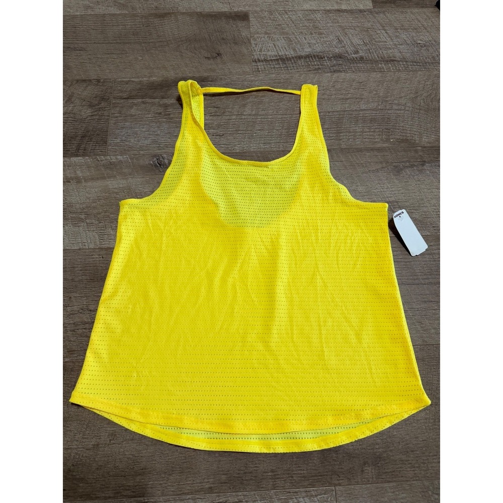 ZeroXposur Girls Neon Yellow Mesh Swim Cover Up‎ Tank Top Size L 14 Racerback